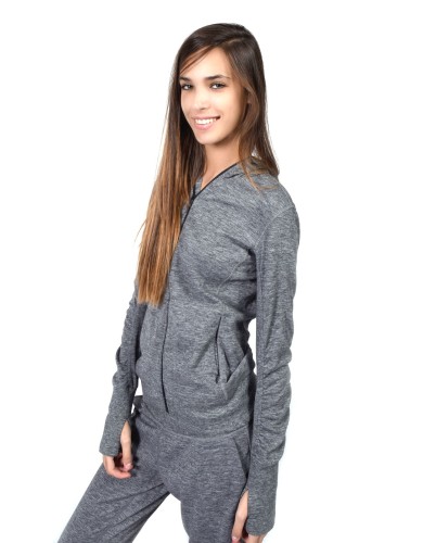 מוצרי ברוקס לנשים Brooks Joyride Hoodie - אפור