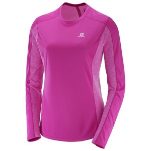מוצרי סלומון לנשים Salomon Agile LS - ורוד