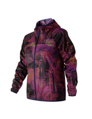 מוצרי ניו באלאנס לנשים New Balance Windcheater Printed Jacket - ורוד/שחור