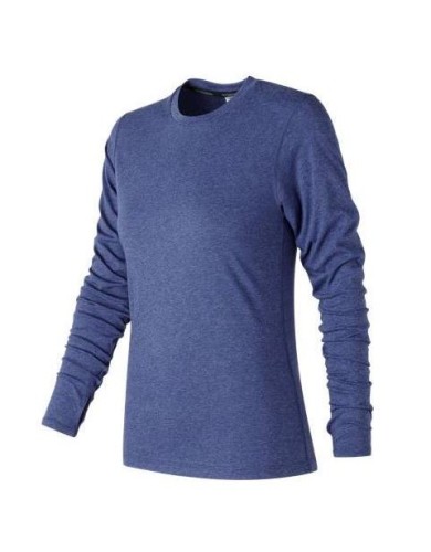 מוצרי ניו באלאנס לנשים New Balance Heather Tech Long Sleeve - כחול