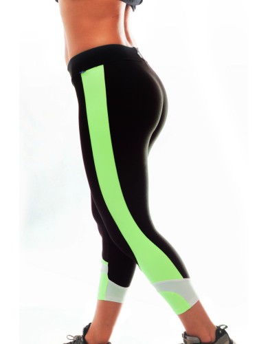 מוצרי ריו גים לנשים Rio Gym Luana Green Capri - שחור/ירוק