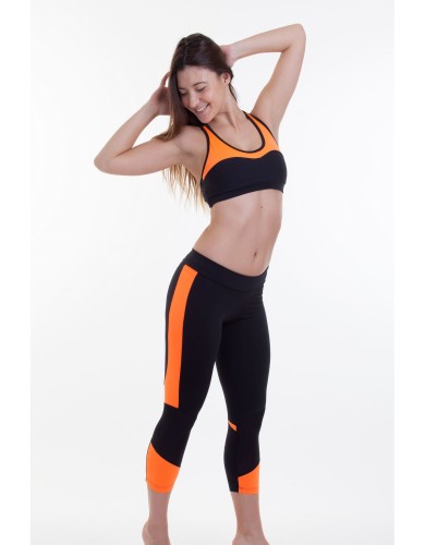 מוצרי ריו גים לנשים Rio Gym Celina Capri - שחור/כתום