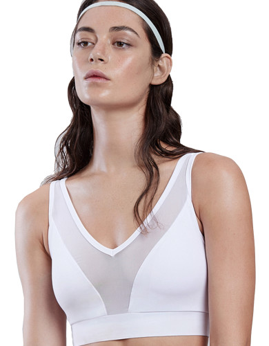מוצרי לונקס לנשים Lynx Lushky White Sports Bra - לבן