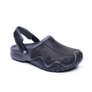 מוצרי Crocs לגברים Crocs Swiftwater Leather Clog - שחור