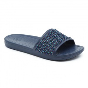 מוצרי Crocs לנשים Crocs Sloane Embellished Slide - כחול
