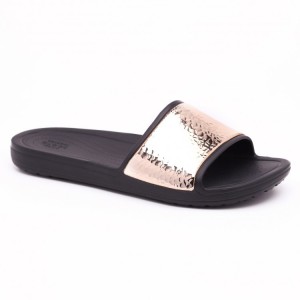 מוצרי Crocs לנשים Crocs Sloane Hammered Met Slide - שחור